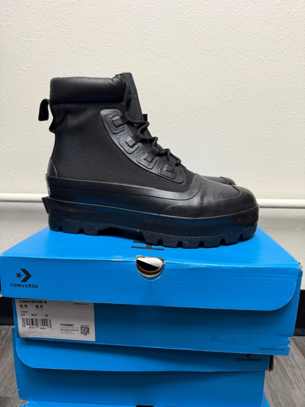 Converse x Ambush CTAS Duck Boot Black Canvas Shoes High Top